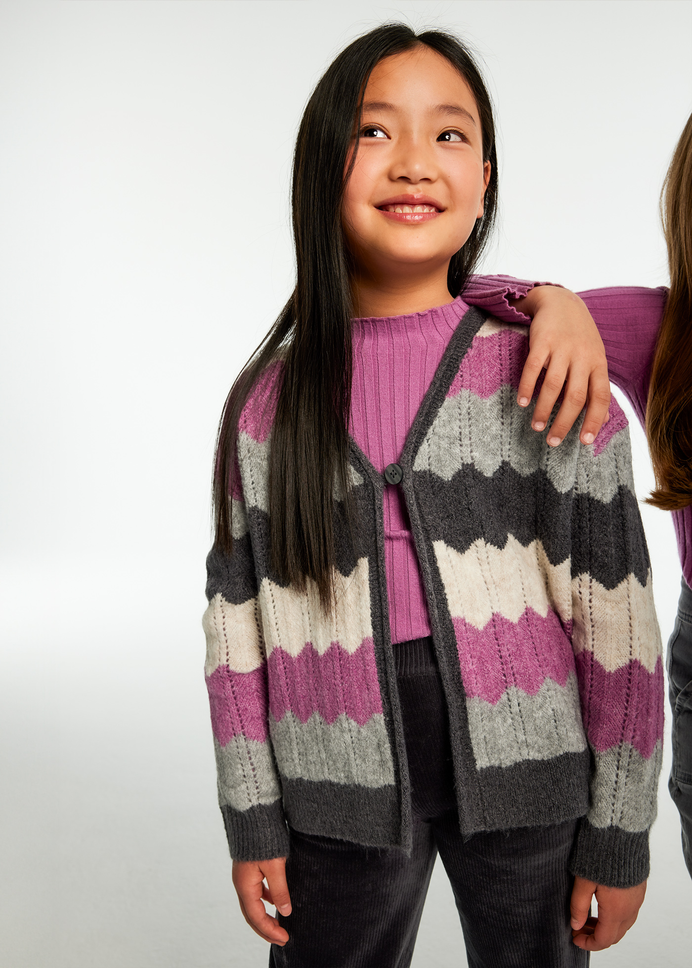 Girl Zigzag Cardigan