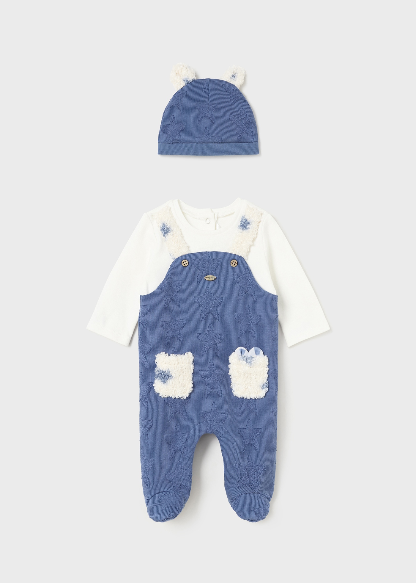 Newborn Boy Romper and Hat with Ears