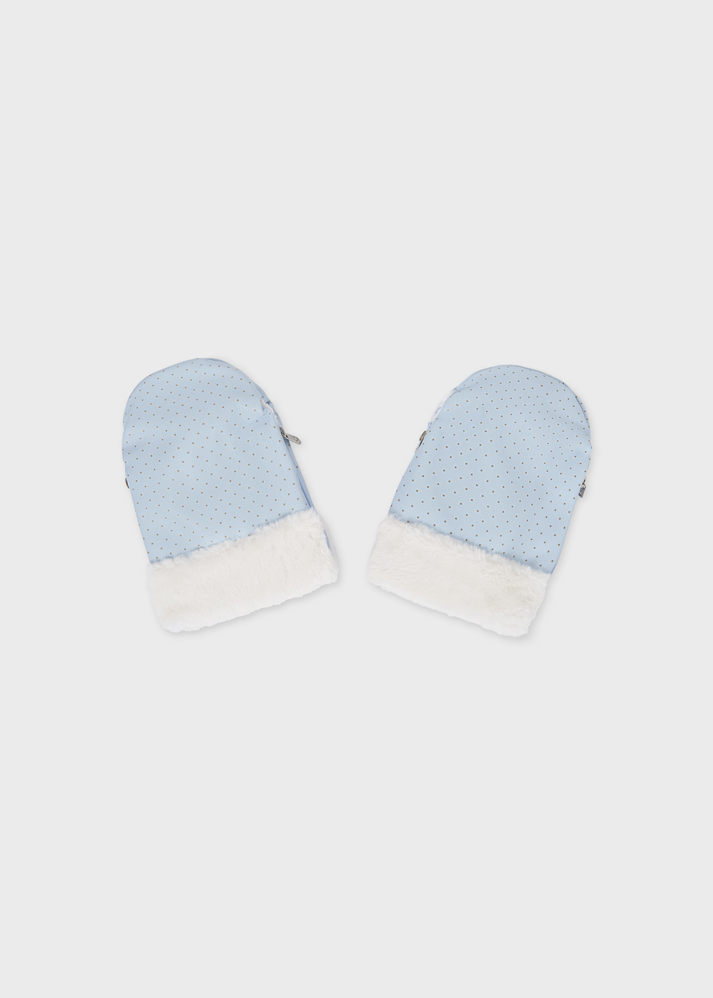 Polka dot pram mittens