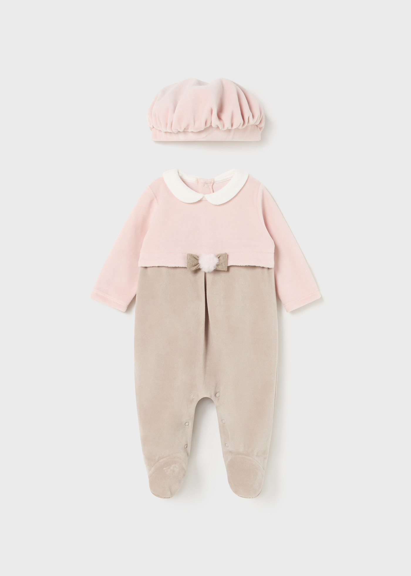 Newborn Girl Romper with Beret