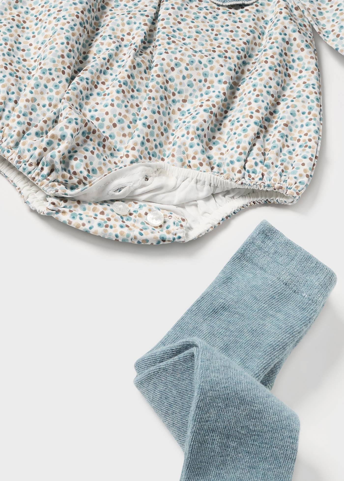 Newborn Girl Leggings and Floral Romper Set