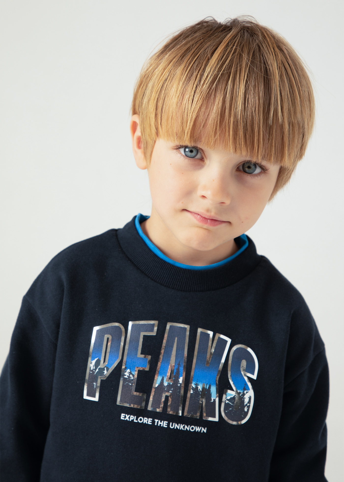 Boy Mountain Letter Print Sweatshirt