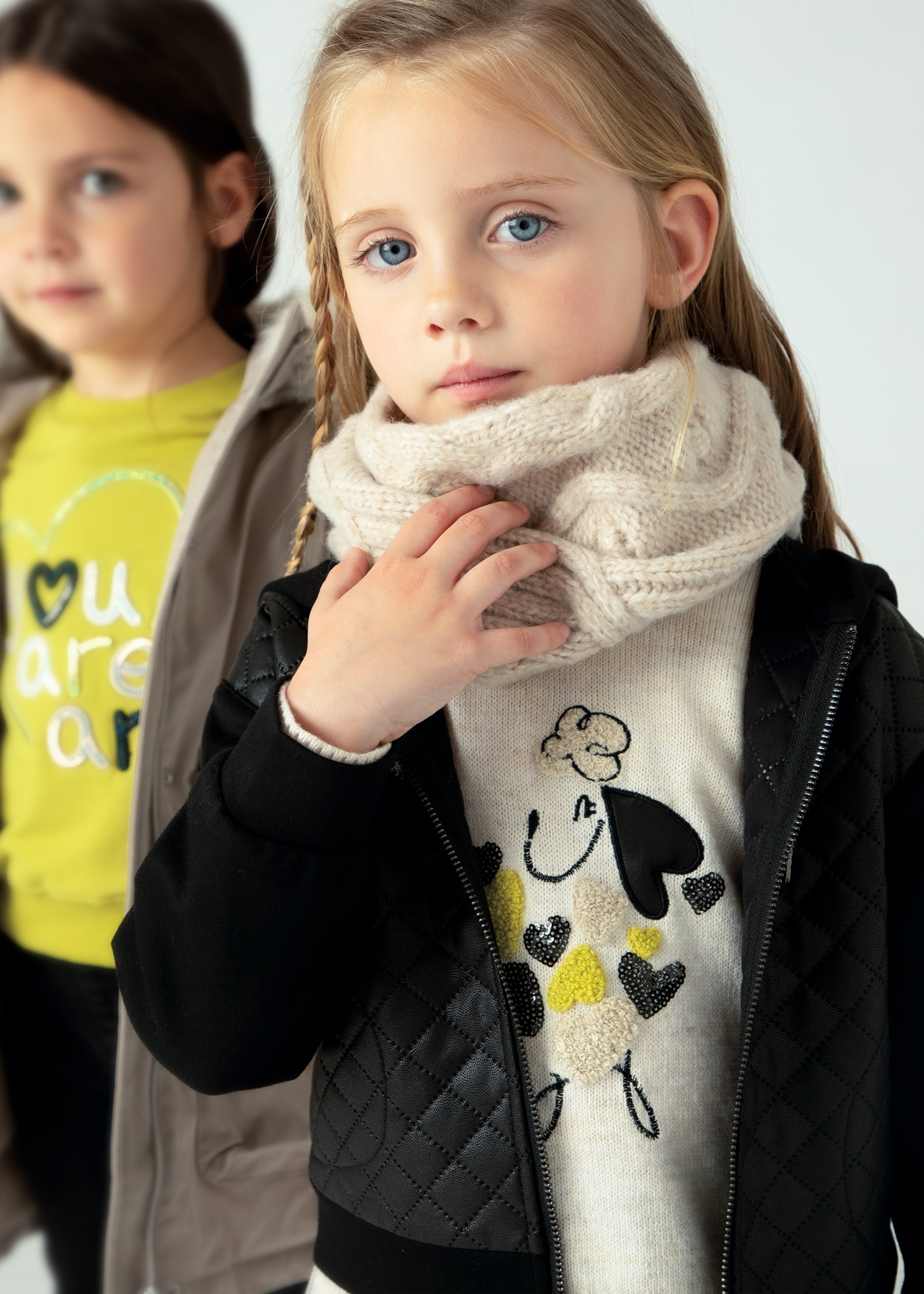 Girl Combined Quilted Jacket