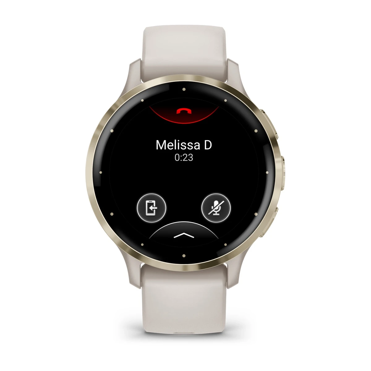 Venu® 3S Soft Gold Stainless Steel Bezel with Ivory Case and Silicone Band