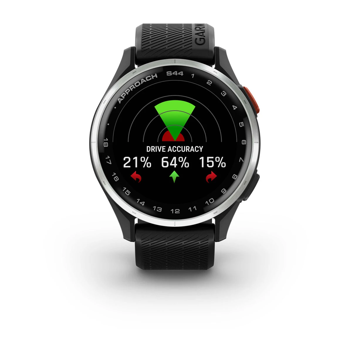 Approach® S44 Silver Aluminum Bezel with Black Silicone Band