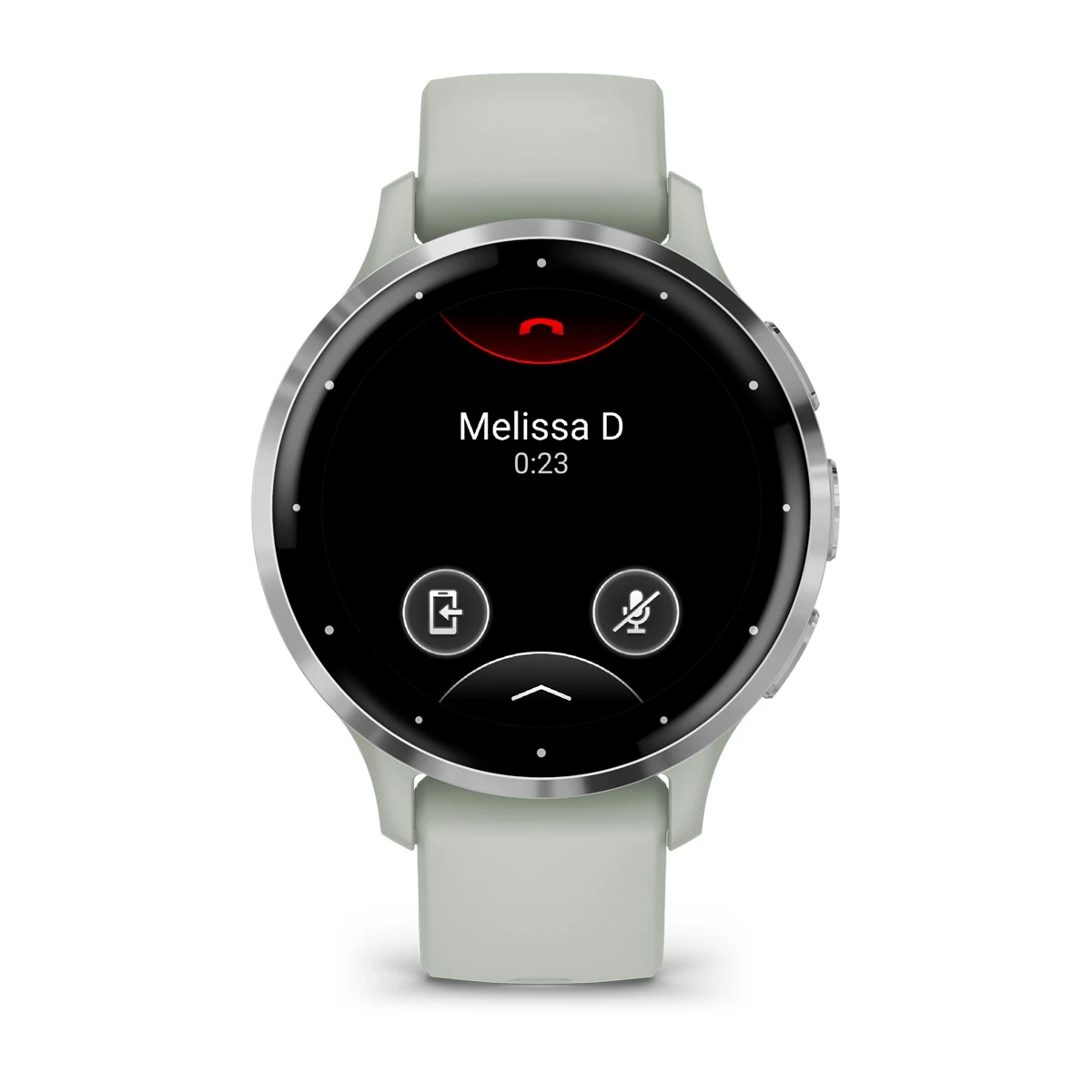 Venu® 3S Silver Stainless Steel Bezel with Sage Gray Case and Silicone Band