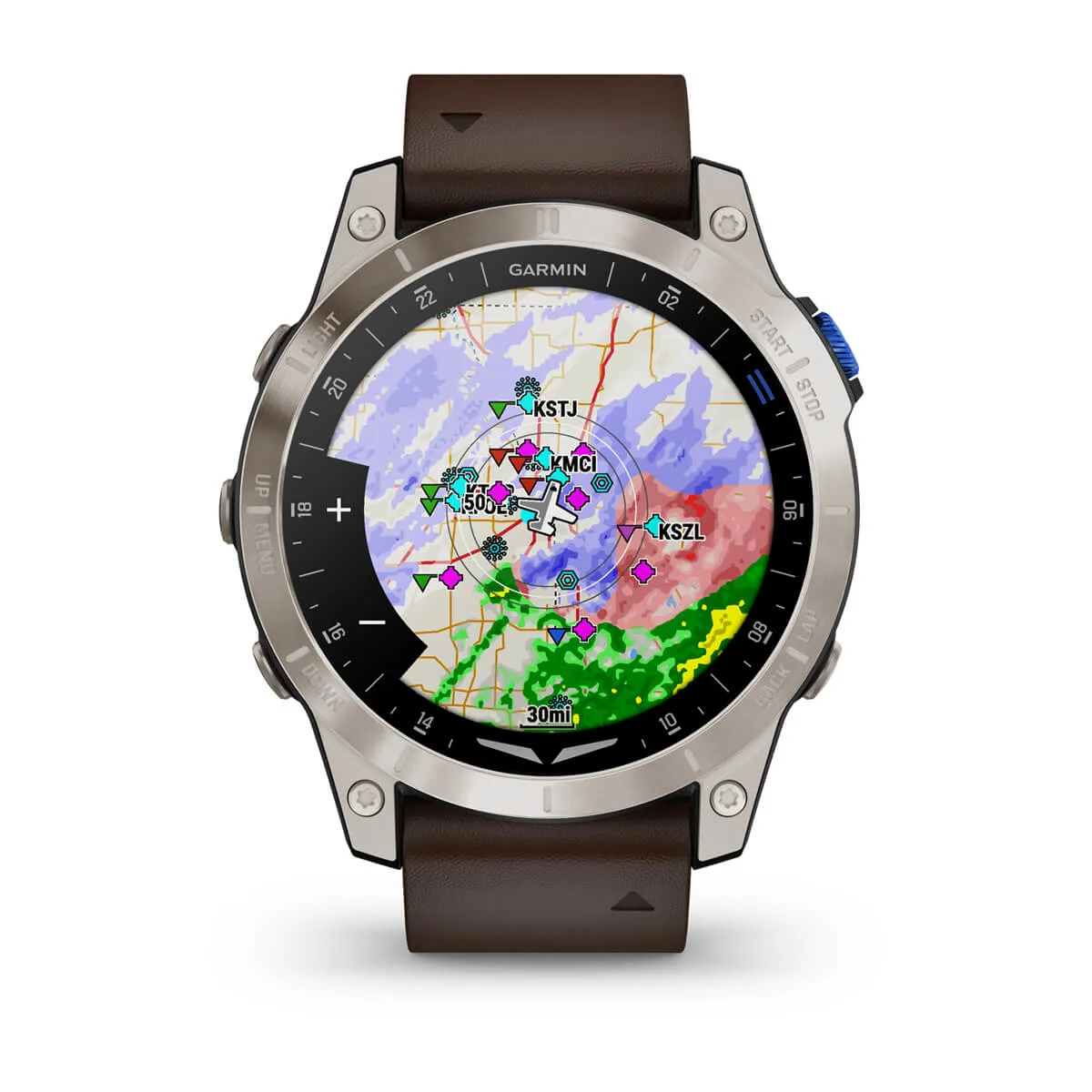D2™ Mach 1 Aviator Smartwatch with Oxford Brown Leather Band
