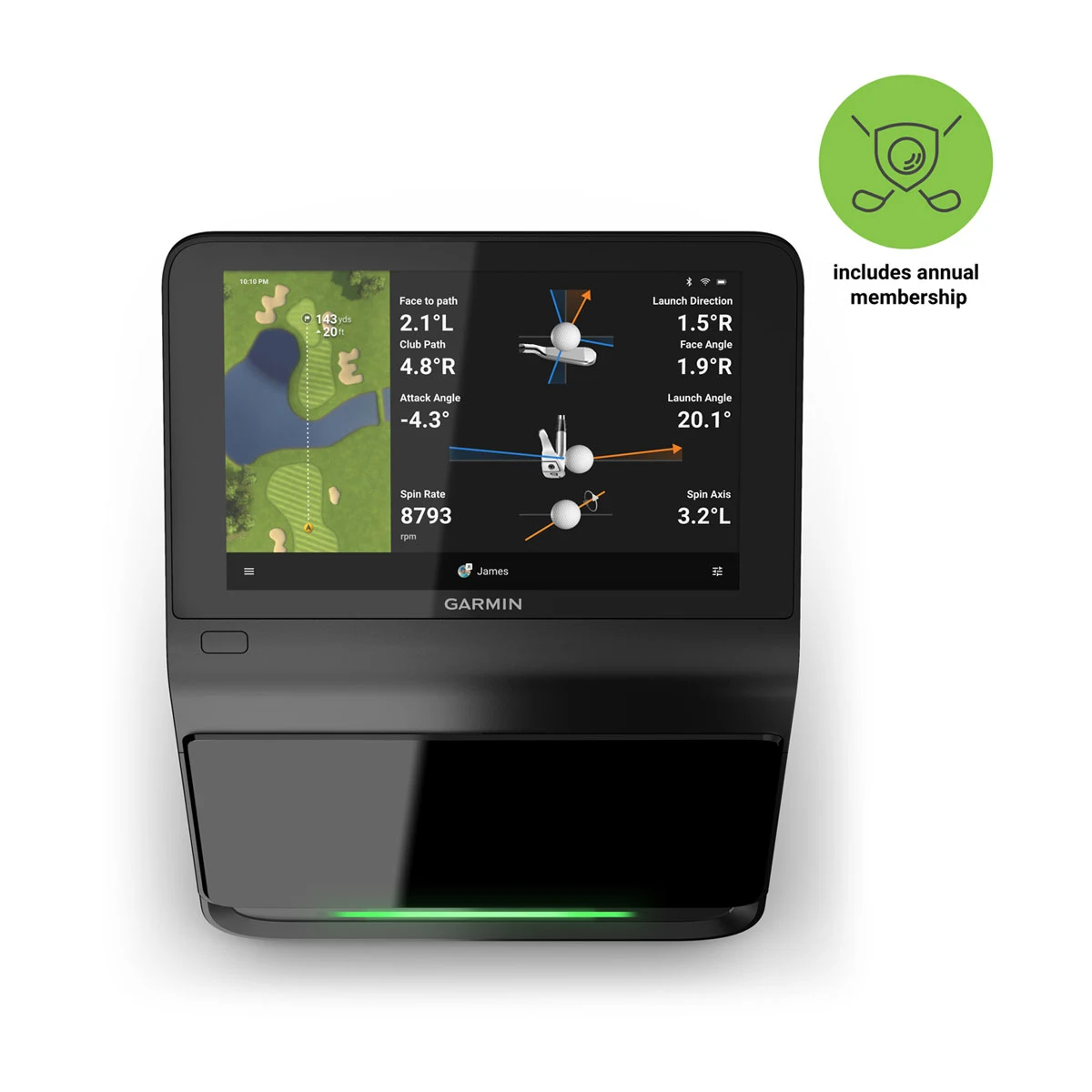 Approach® R50 Premium Golf Launch Monitor with Annual Garmin Golf™ Membership Plan