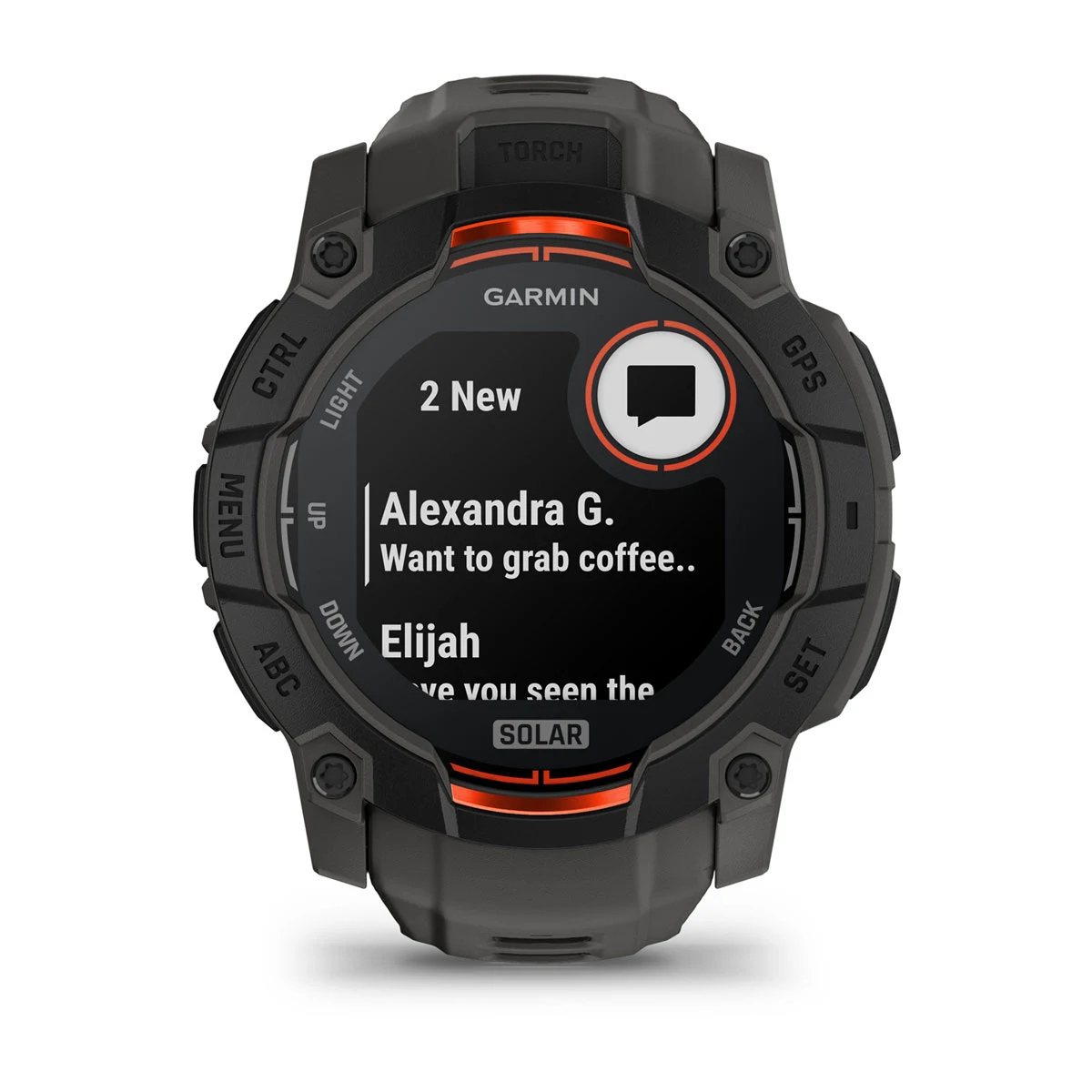 Instinct® 3 – 50 mm, Solar Black with Charcoal Band