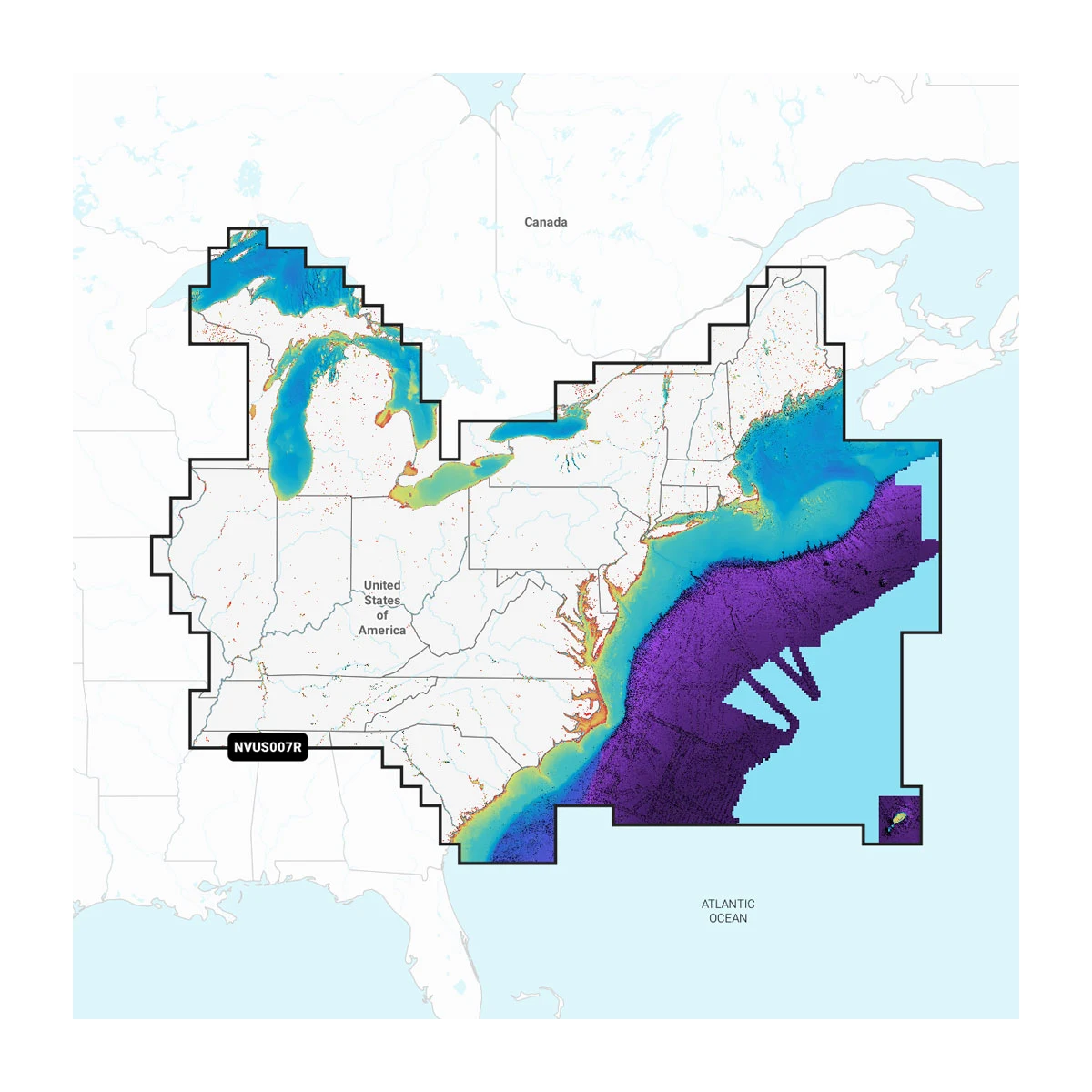US007R - U.S. East - Lakes, Rivers and Coastal Marine Charts Garmin Navionics Vision+™ | NVUS007R | microSD™/SD™ and One-year Subscription