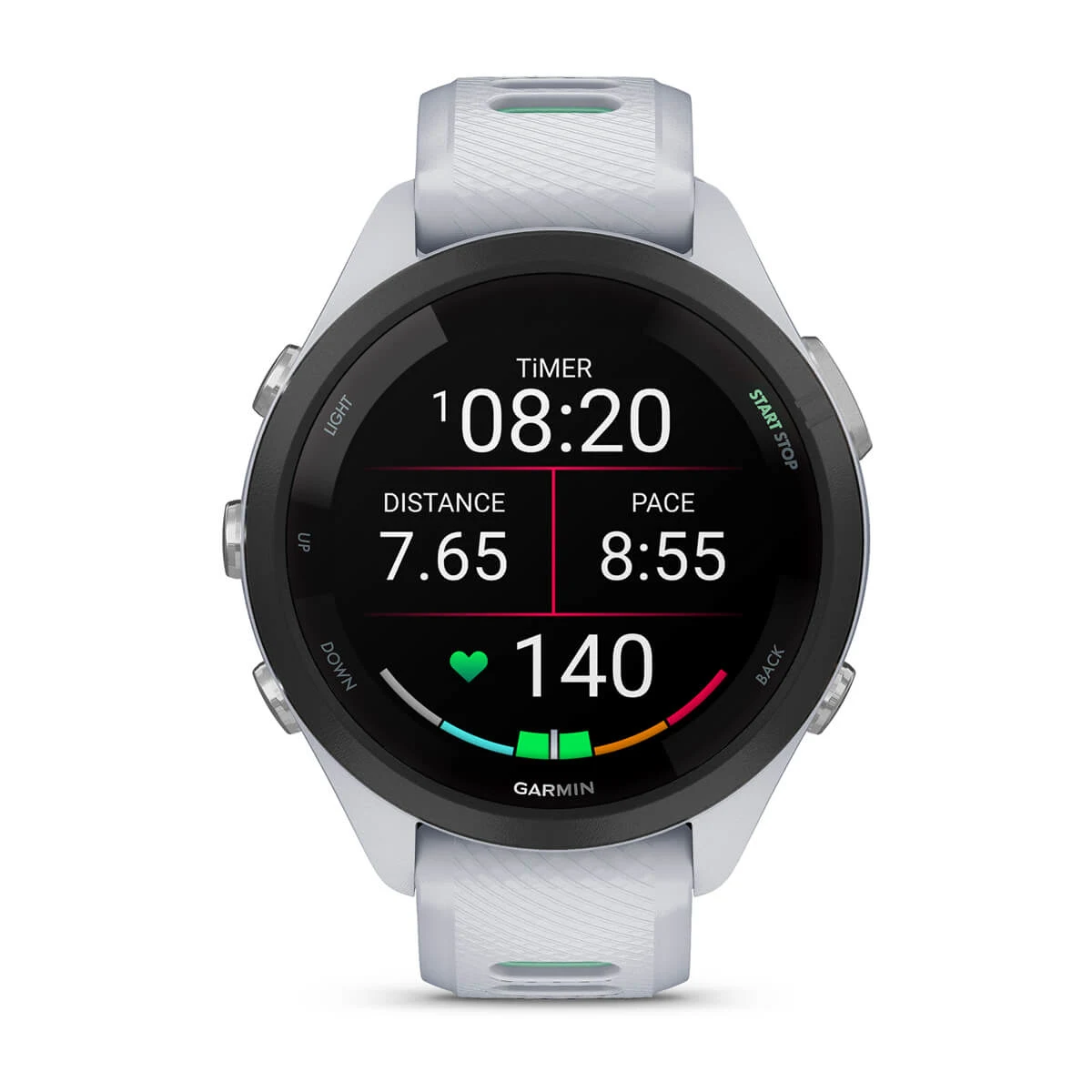 Forerunner® 265S Black Bezel with Whitestone Case and Whitestone/Neo Tropic Silicone Band
