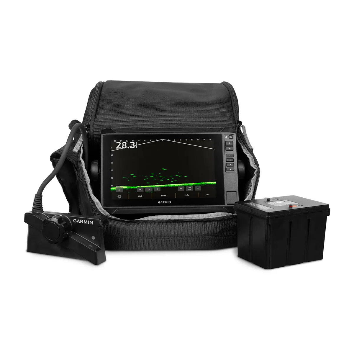 LiveScope™ Plus Lithium-ion Ice Fishing Bundle Includes ECHOMAP™ UHD2 93sv, LiveScope Plus System & Lithium-ion Battery