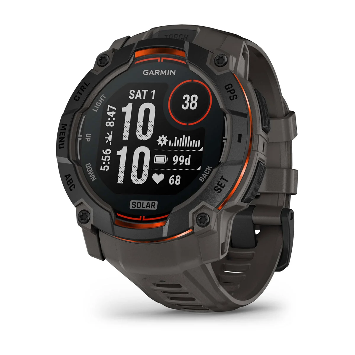 Instinct® 3 – 50 mm, Solar Black with Charcoal Band