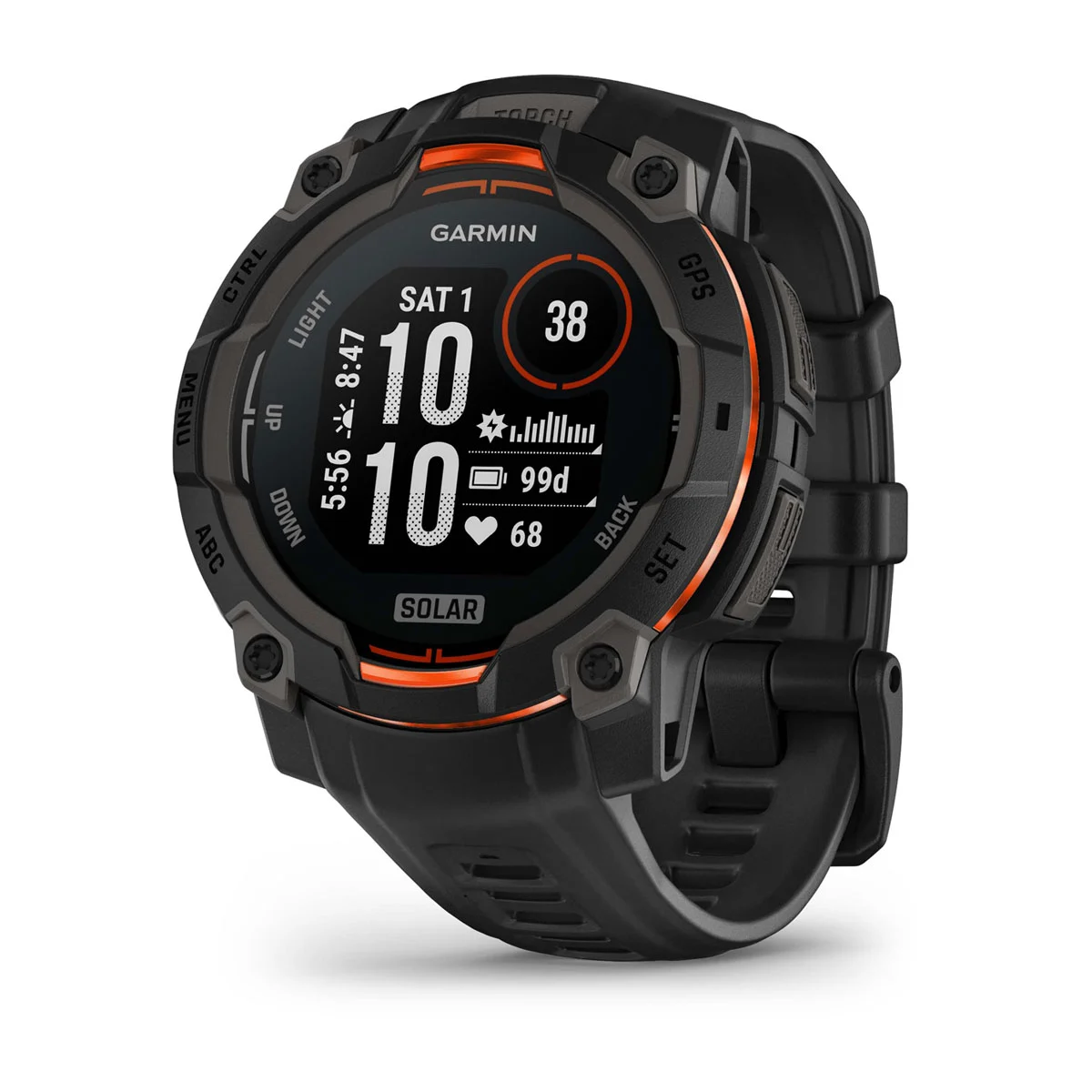 Instinct® 3 – 45 mm, Solar Black with Black Band
