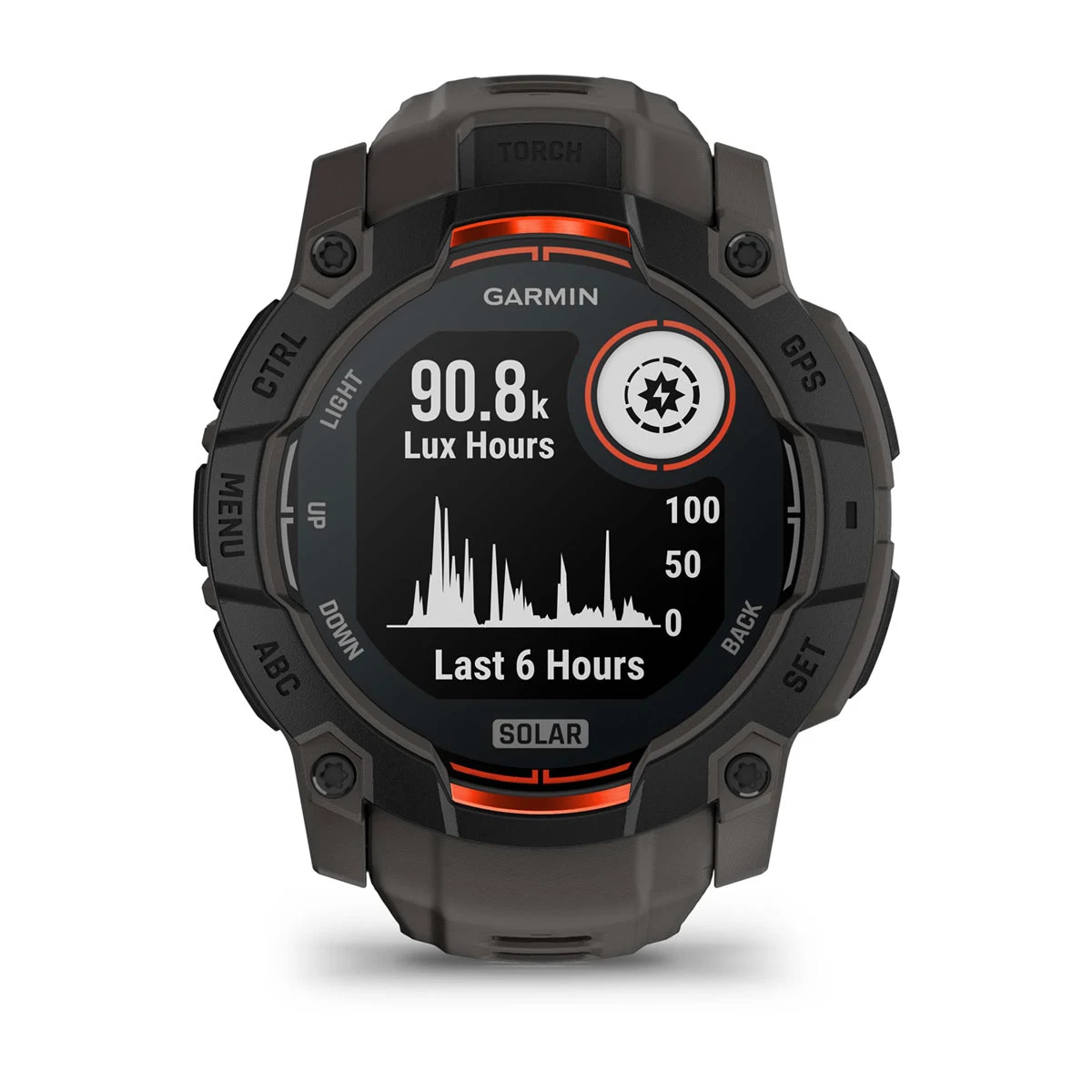 Instinct® 3 – 50 mm, Solar Black with Charcoal Band