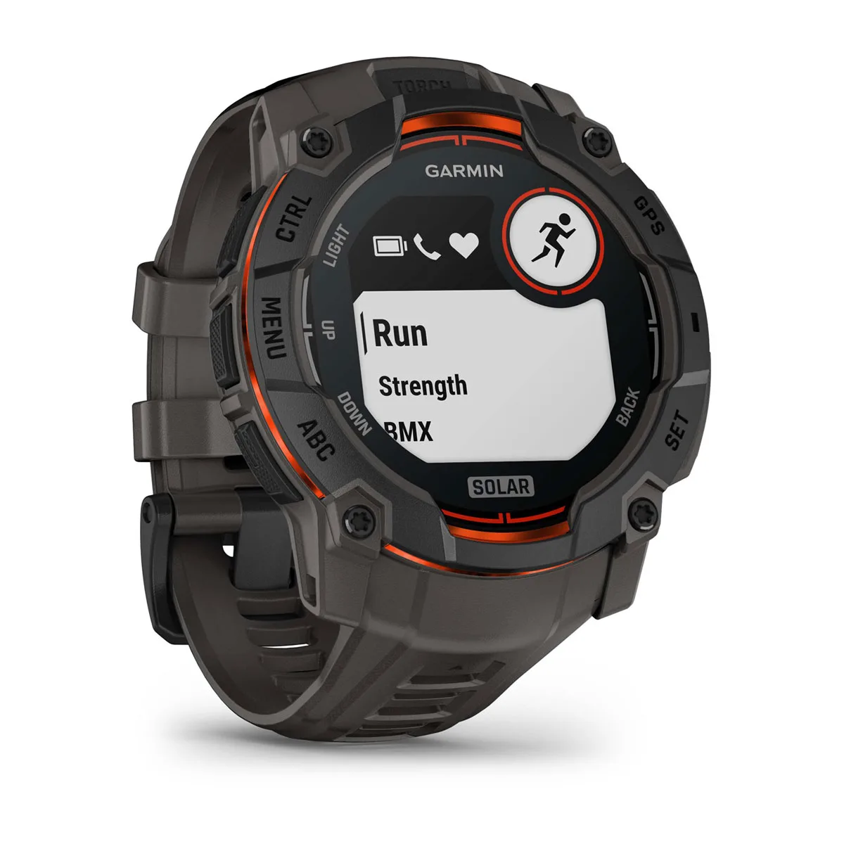 Instinct® 3 – 50 mm, Solar Black with Charcoal Band
