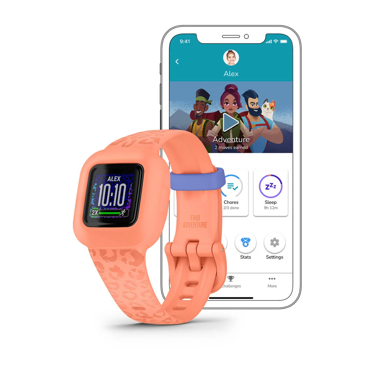 vívofit® jr. 3 (Garmin) Peach Leopard