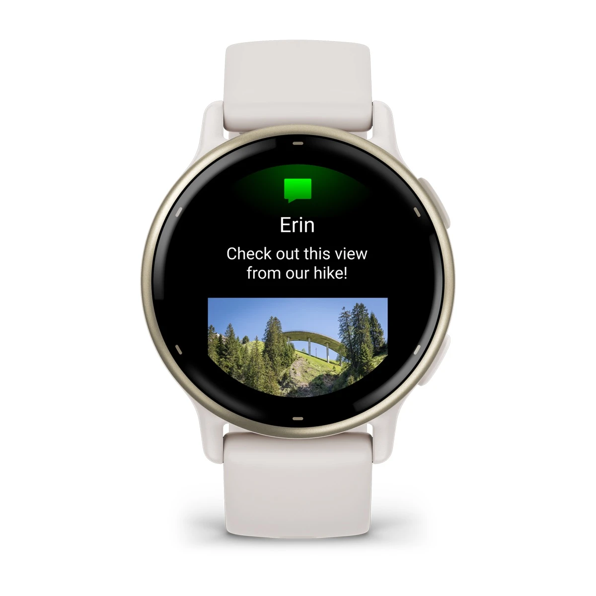 vívoactive® 5 Cream Gold Aluminum Bezel with Ivory Case and Silicone Band