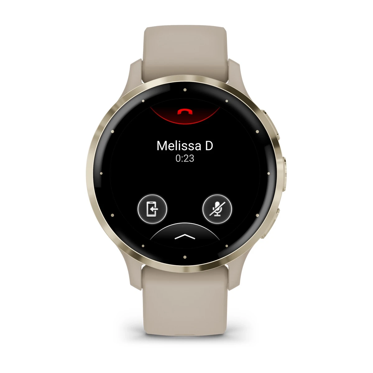 Venu® 3S Soft Gold Stainless Steel Bezel with French Gray Case and Silicone Band
