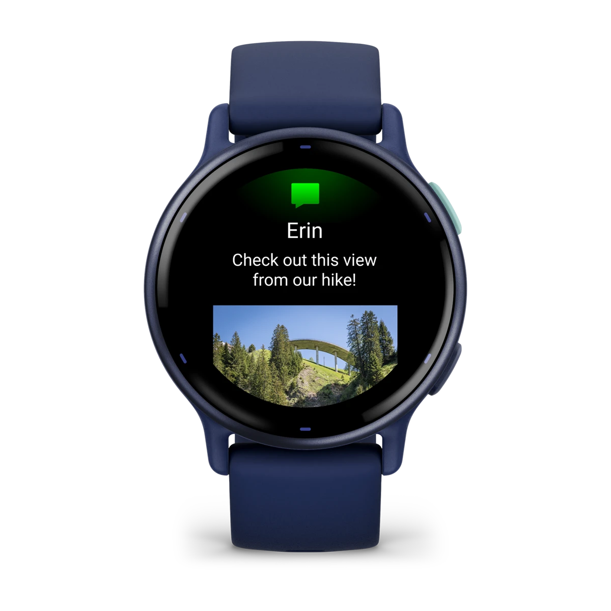 vívoactive® 5 Metallic Navy Aluminum Bezel with Navy Case and Silicone Band