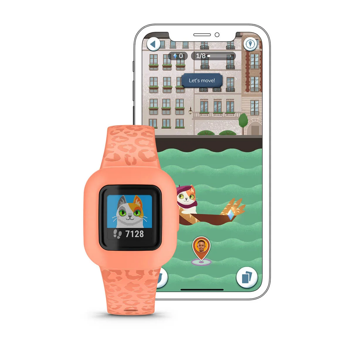 vívofit® jr. 3 (Garmin) Peach Leopard
