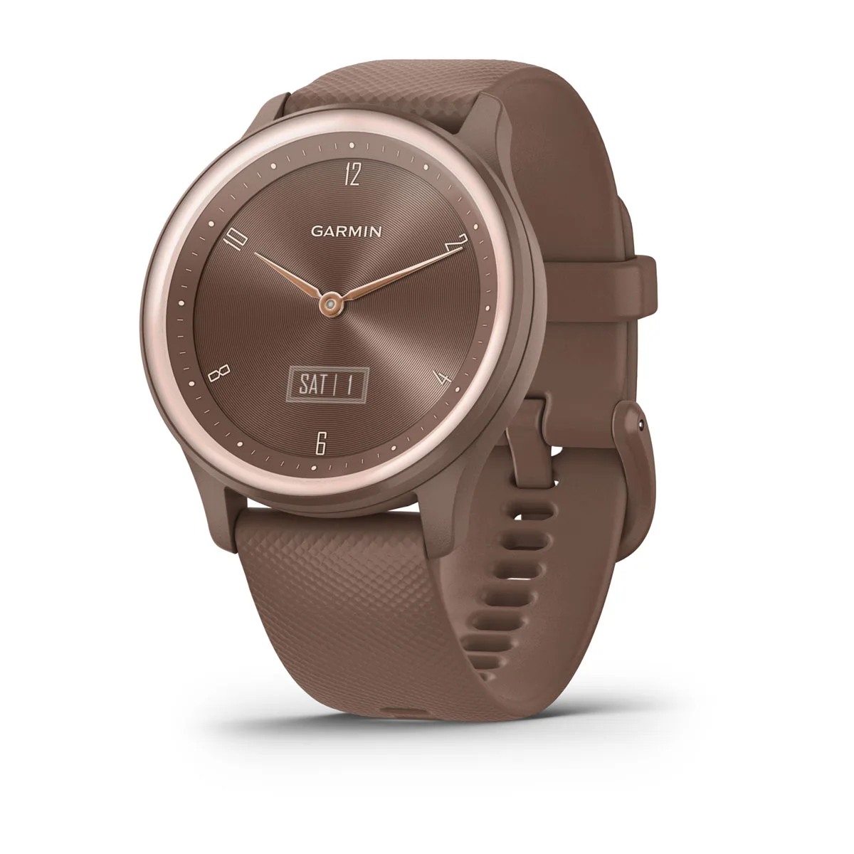 vívomove® Sport Cocoa Case and Silicone Band with Peach Gold Accents