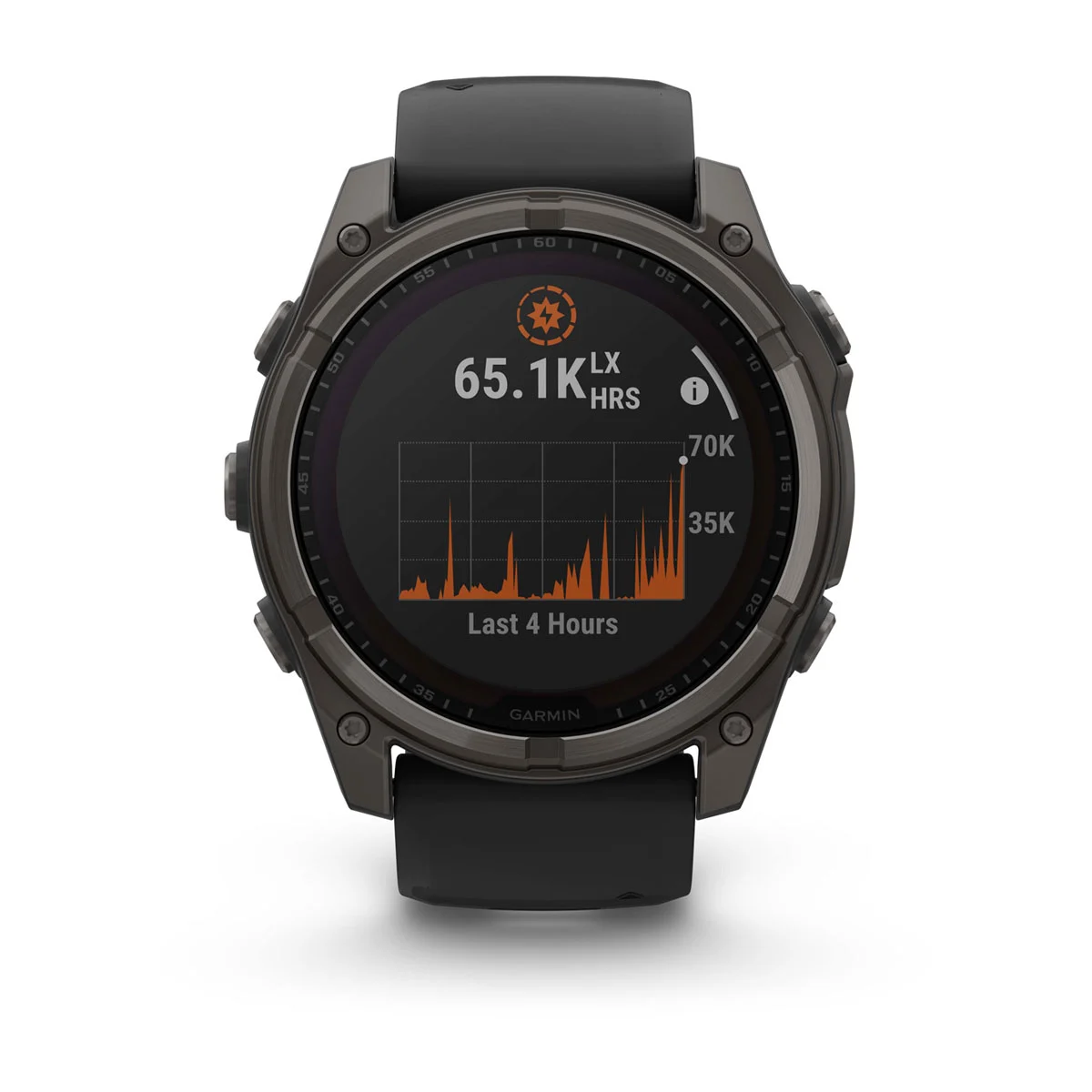 fēnix® 8 – 51 mm, Solar Sapphire, Carbon Gray DLC Titanium with Black/Pebble Gray Silicone Band