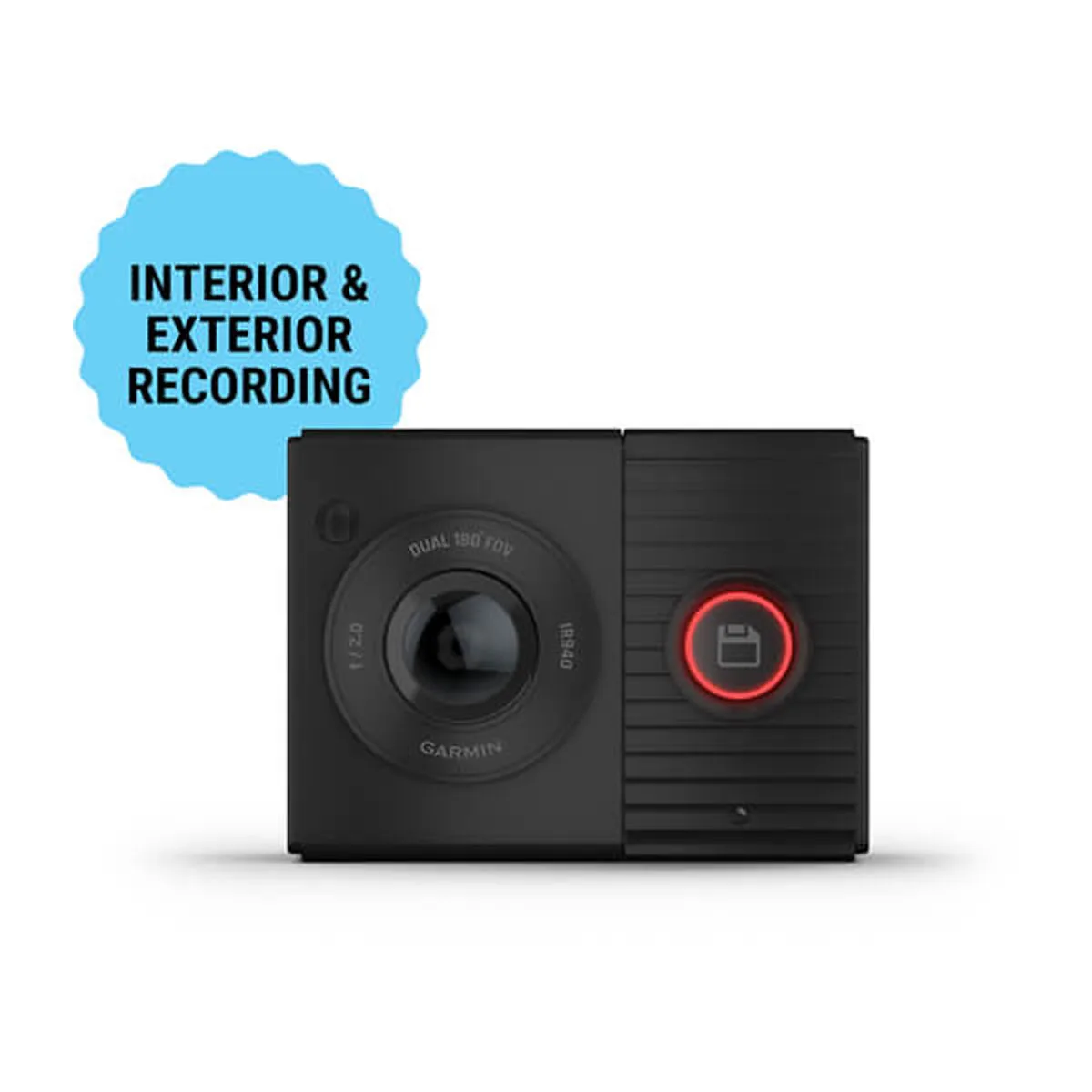 Garmin Dash Cam™ Tandem Dual-lens Dash Cam with Two 180-degree Lenses