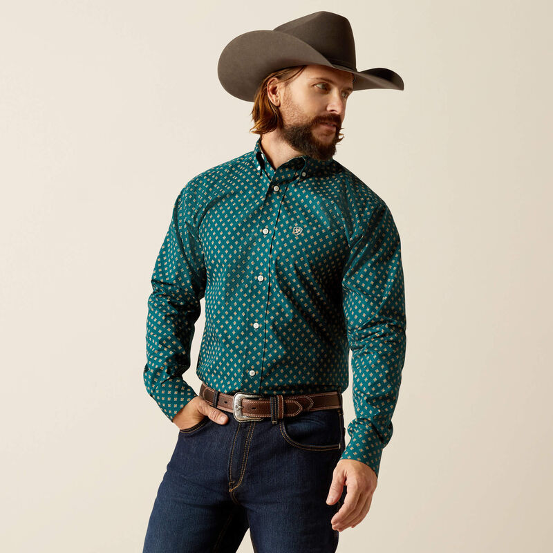 Wrinkle Free Grover Fitted Western Shirt