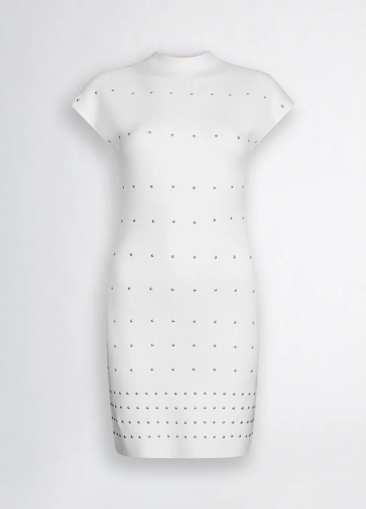 Knit dress with studs