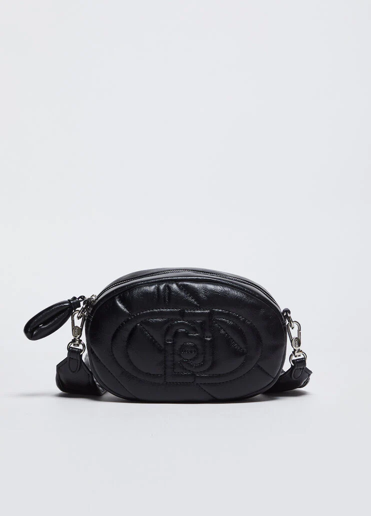 Glossy quilted crossbody bag