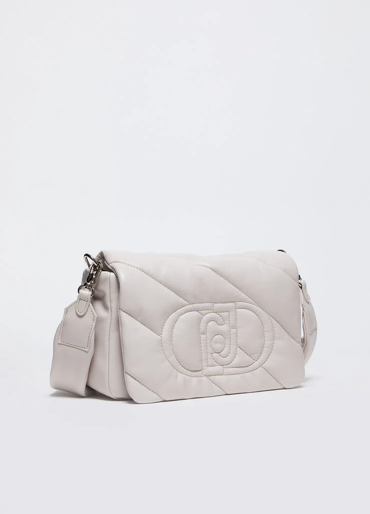 Glossy quilted crossbody bag