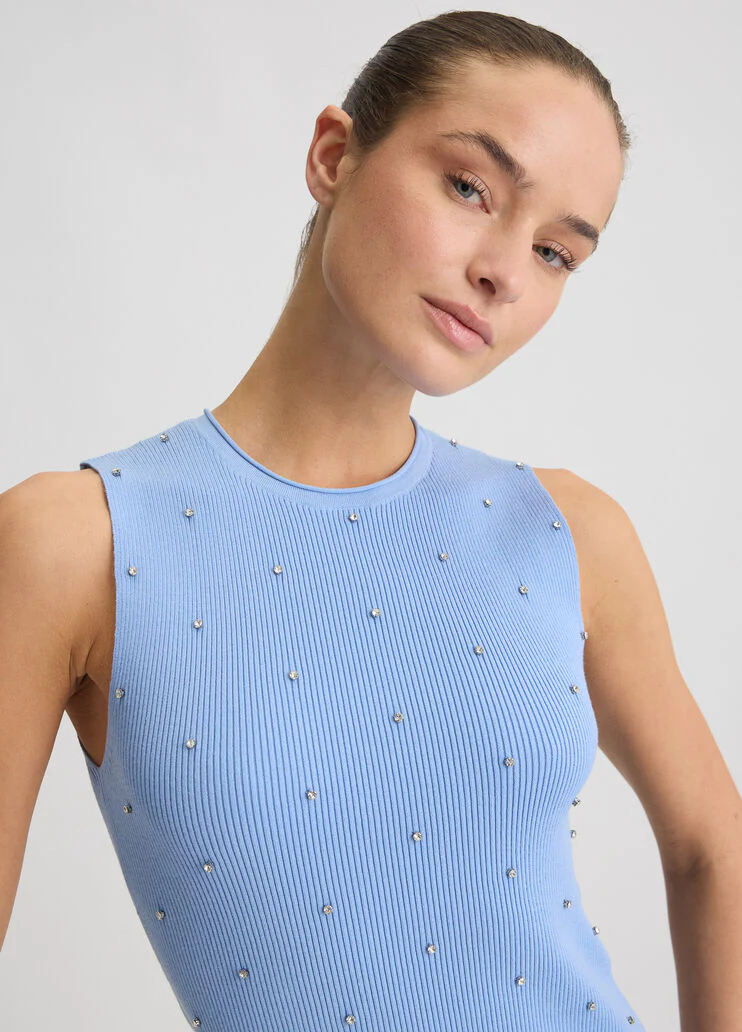 Light blue top with studs