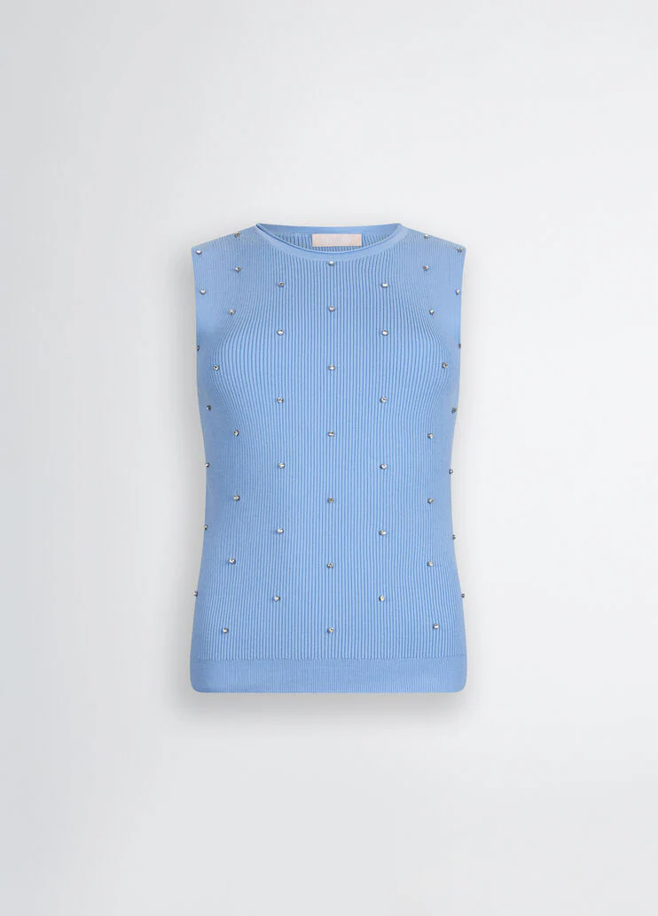 Light blue top with studs
