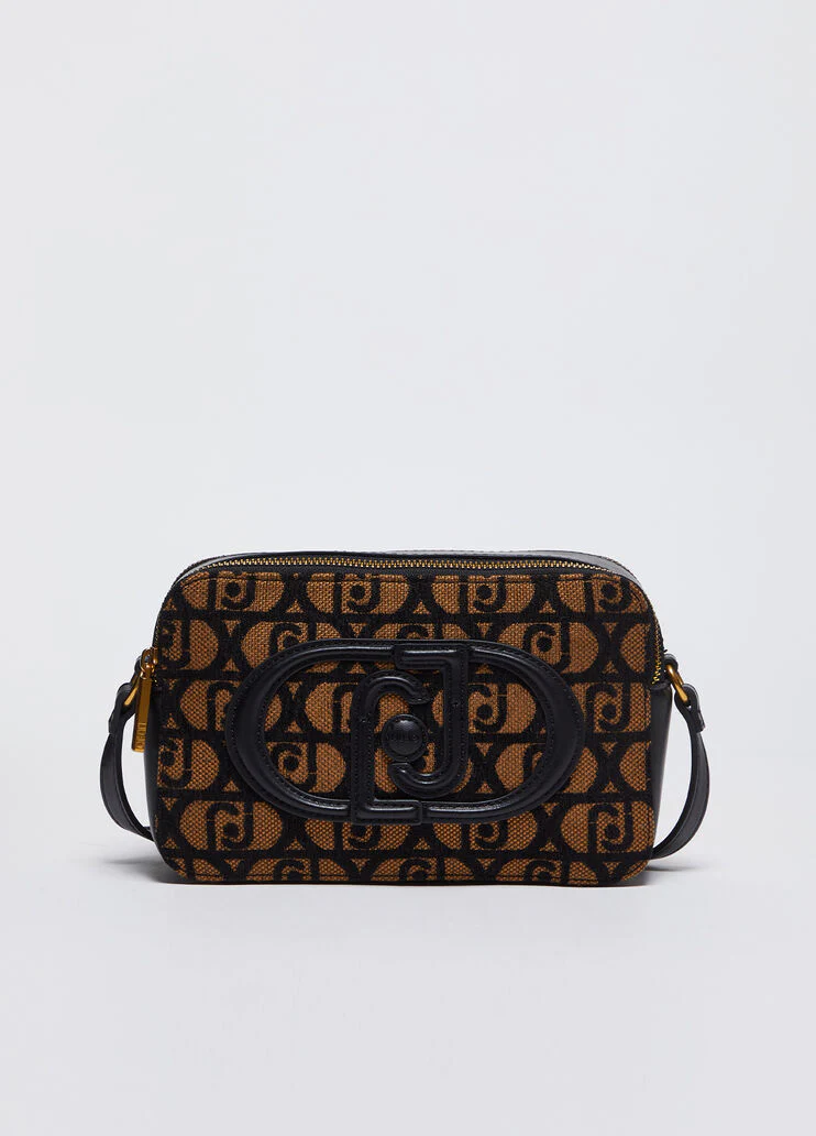 Jacquard crossbody bag with logo