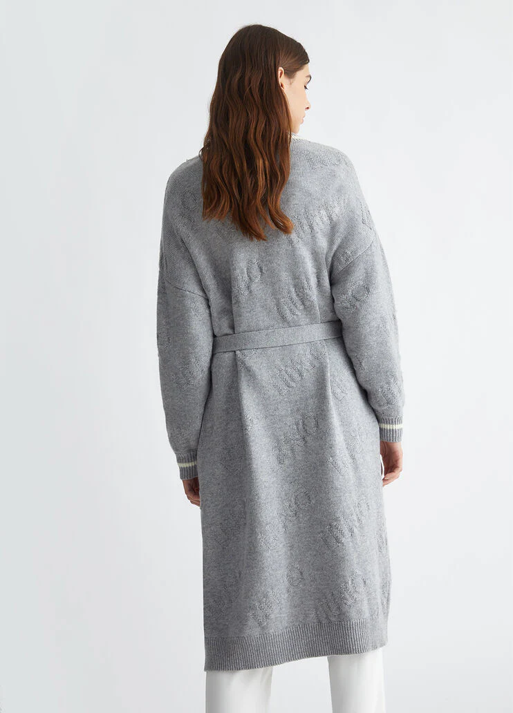 Long cardigan with belt