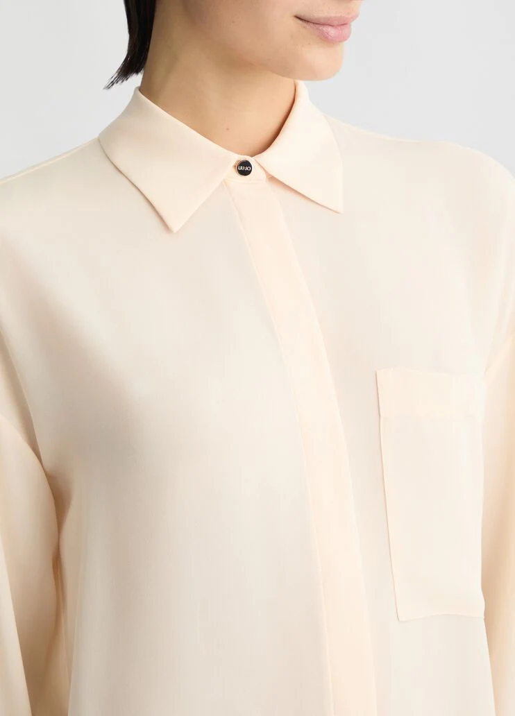 Champagne-coloured oversized shirt