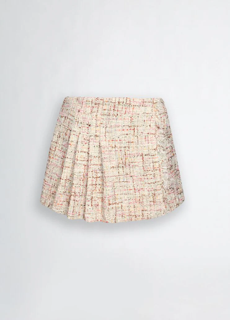Multi-coloured fringed shorts