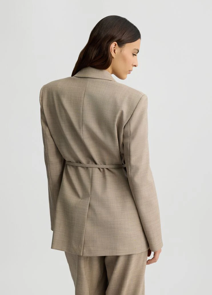 Beige jacket with belt