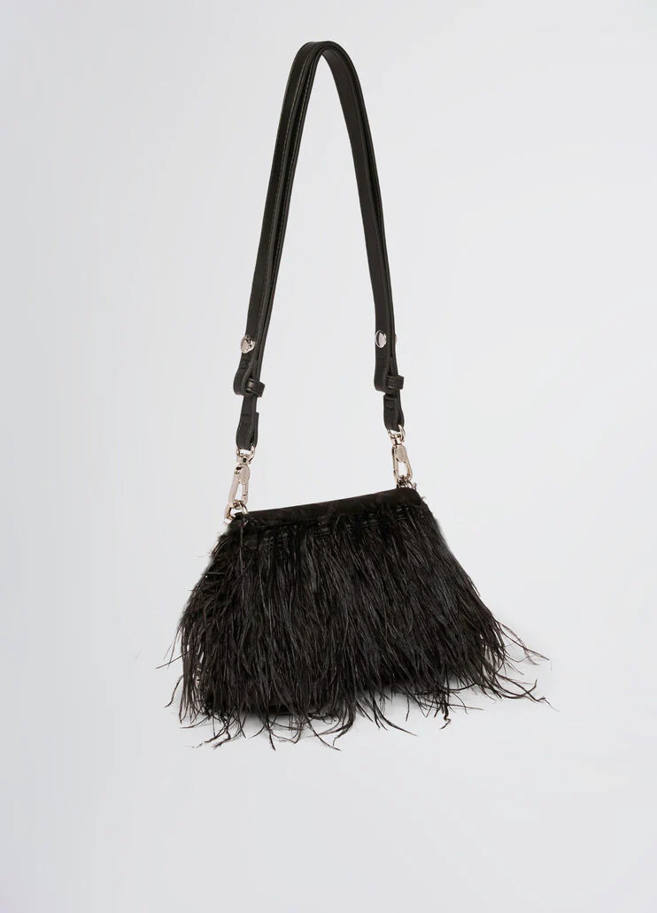 Small LaPuffy bag with feathered detailing