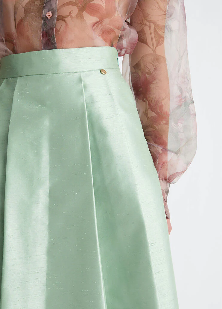 Sage coloured midi skirt