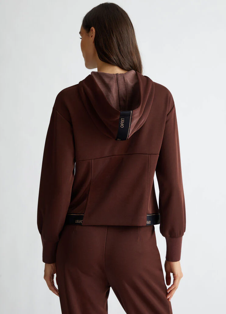 Hooded sweatshirt with zip