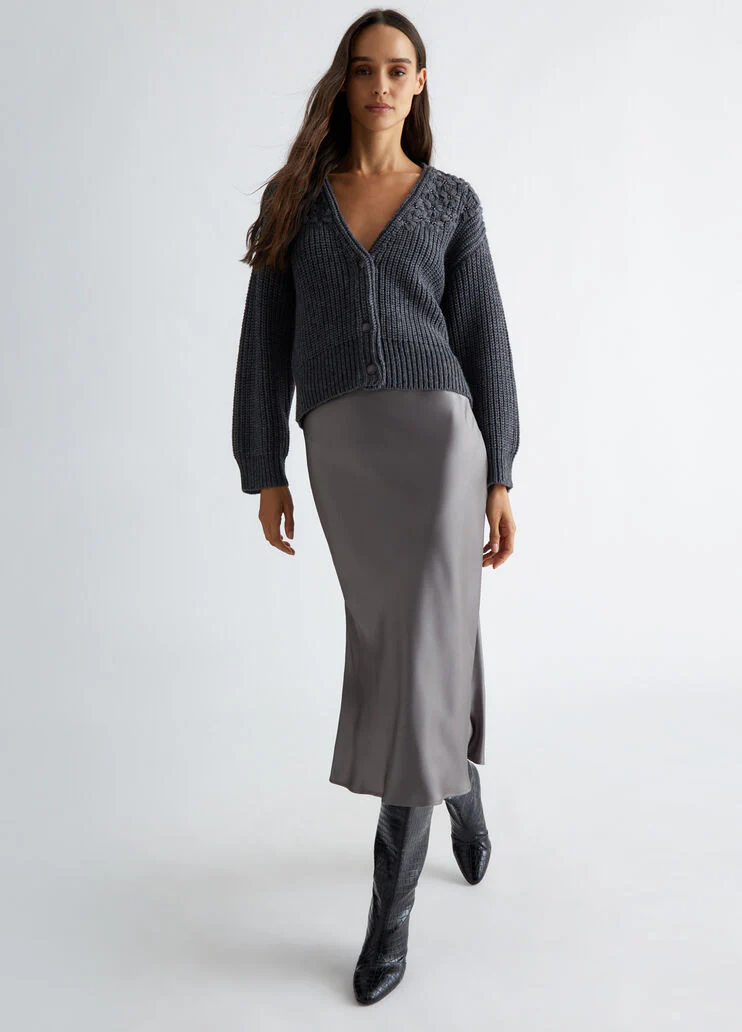 Wool cardigan with embroidery