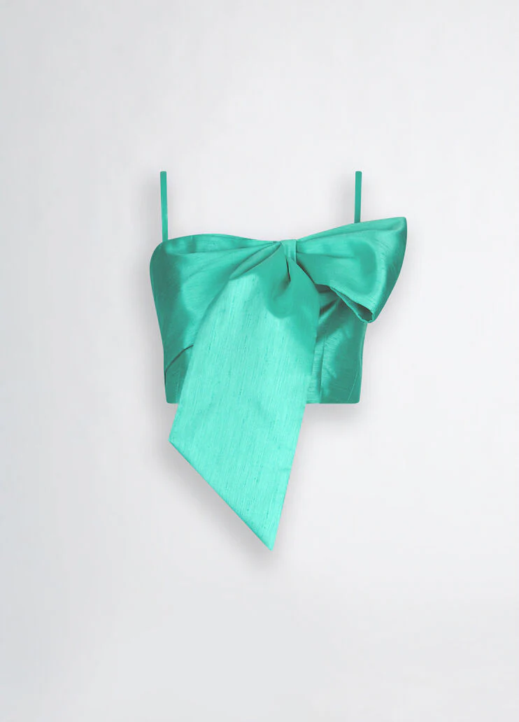 Turquoise top with bow