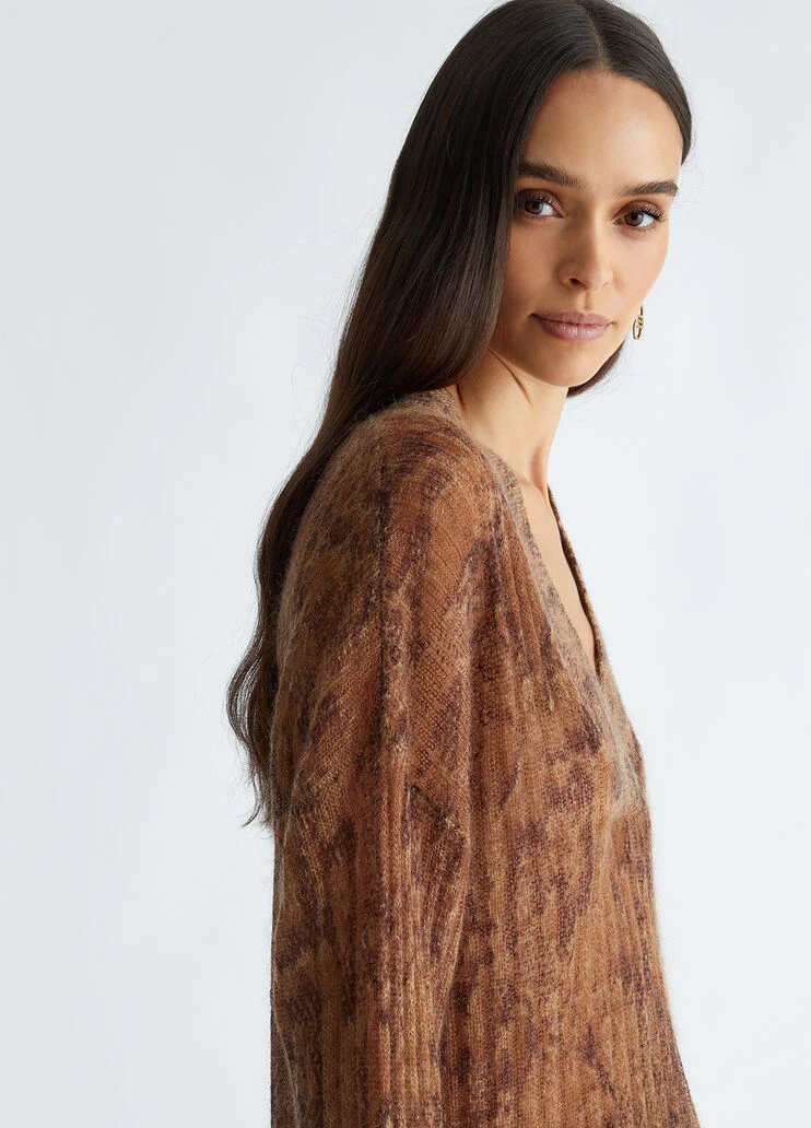 Printed wool-blend sweater