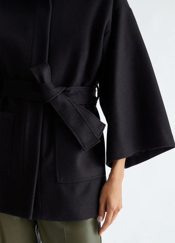 Short wool-blend coat