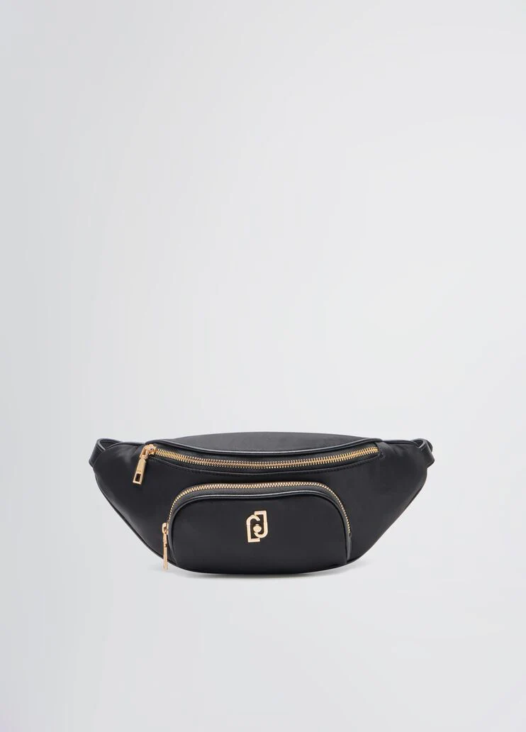 Nylon pouch bag with charm