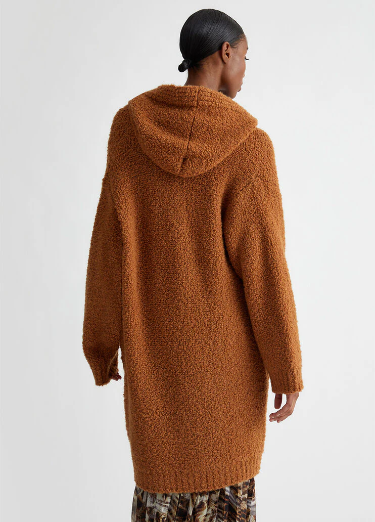 Wool blend knit coat