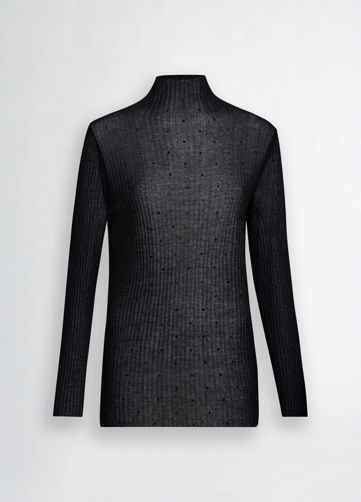 Black jumper with rhinestones