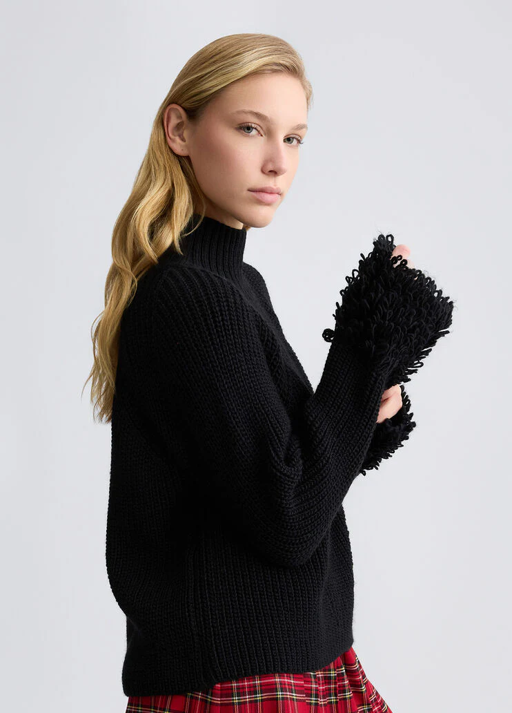 Black wool jumper